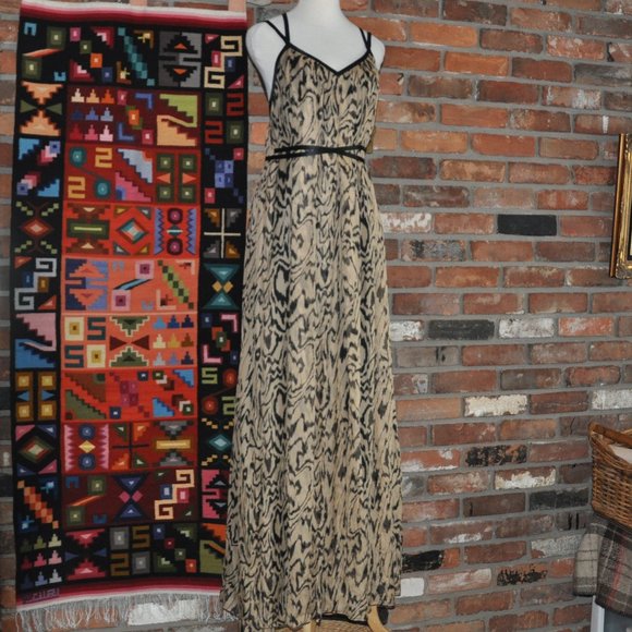 Temperley London Animal Print 100% Silk Maxi Dress Sleeveless Gown UK-6, US-2 - Picture 1 of 9